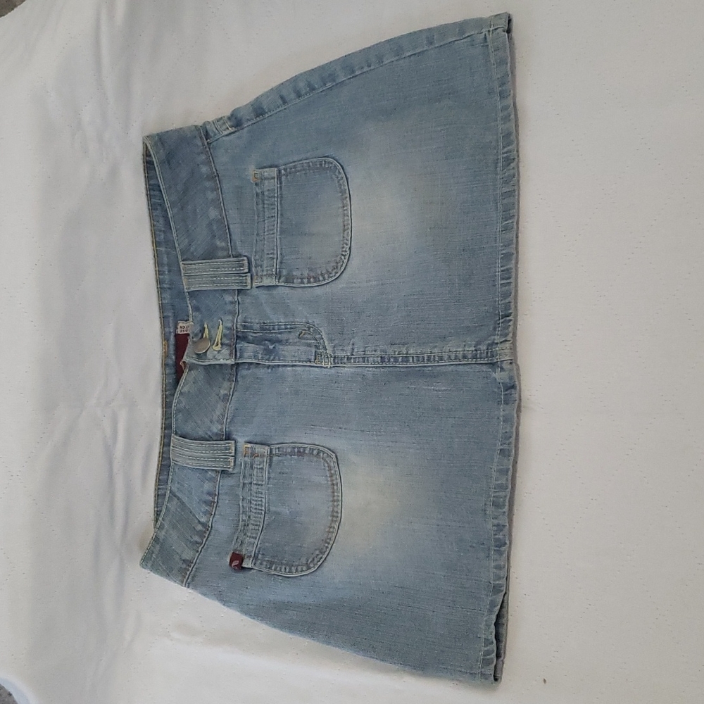Jordache Jean Mini Skirt Size 11/12 lo rise stretch.
